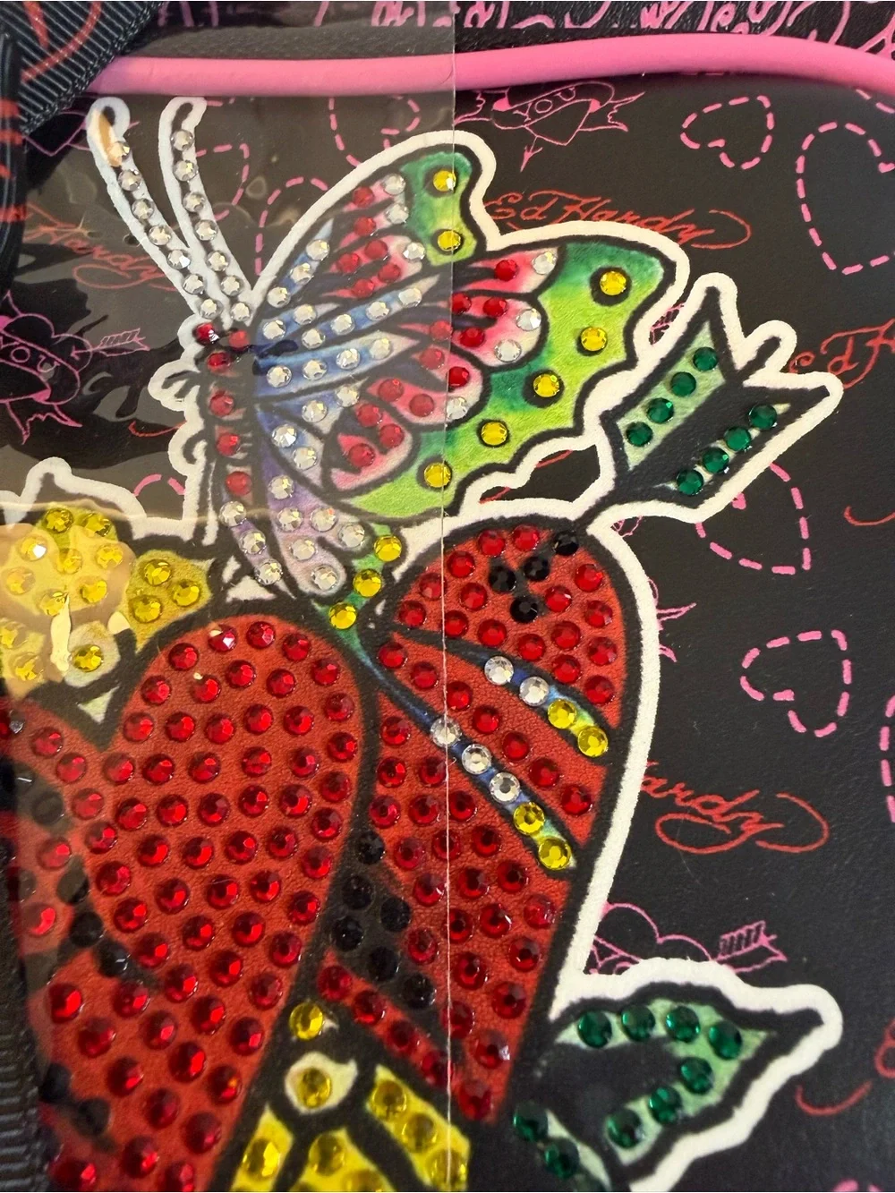 NWT Ed Hardy Y2K 2 Pc Cosmetic Bag with Nail Clippers & 6 Pc Facial Razor.
